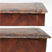 Restauration du cuir d'une boite gainée de cuir